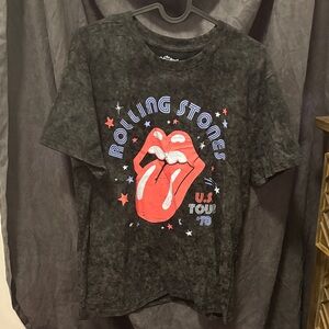The Rolling Stones Vintage Black Tee us Tour 78 with Red Graphic